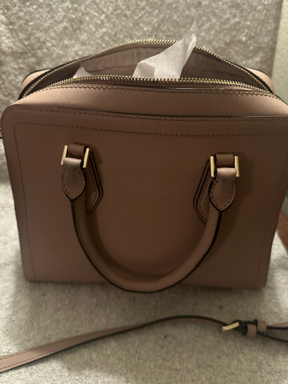 MICHAEL KORS Mauve Pink Leather Satchel with Gold Hardware - Picture 3 of 7